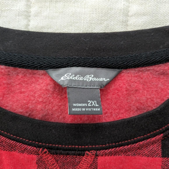 Eddie Bauer 2X Plaid Sweatshirt - Picture 4 of 5